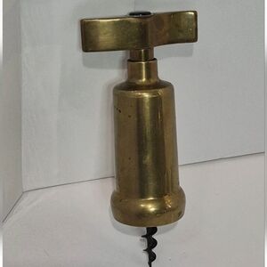 Very Cool Old Italian Corkscrew Brass  Vintage Italy Decor Wine Puller Cork